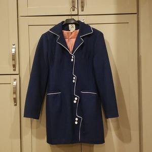 Navy wool blend coat. Size 8